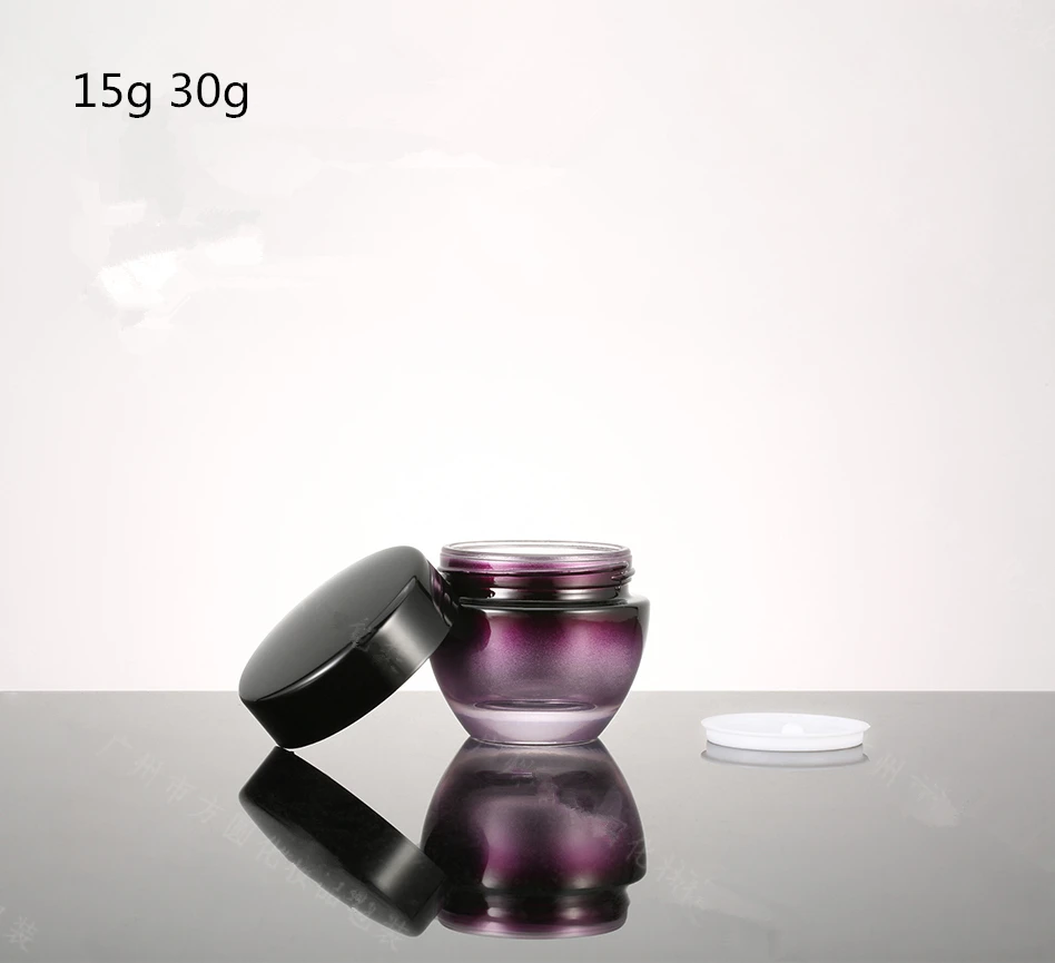 20Pcs Purple Glass Cosmetic Jar Bottle With Black Lid for Concealer