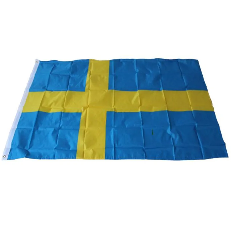 3'x5feet Large Sweden Flag Polyester the Swedish National Flags Banner Office Activity parade Festival Home Decoration #3d20 (1)