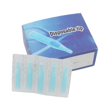 

1200PCS Disposable Cheap Tattoo Machine Nozzle Tips Sterile Blue RT DT FT Size U Pick Needle Tube Tips Free Shipping