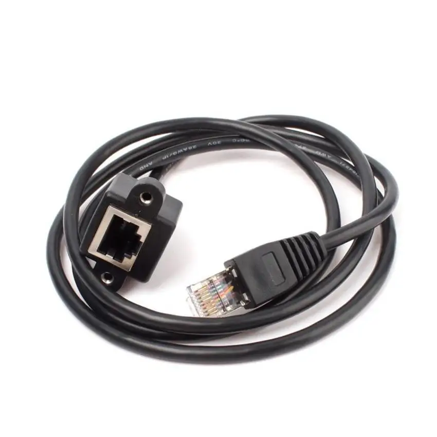 Cable Length: 300cm, Color: Black Cables 0.3m-5mRJ45 Cat 6 Male to Female Ethernet LAN Network Extension Cable Cord with Panel Mount Holes for PC Laptop 