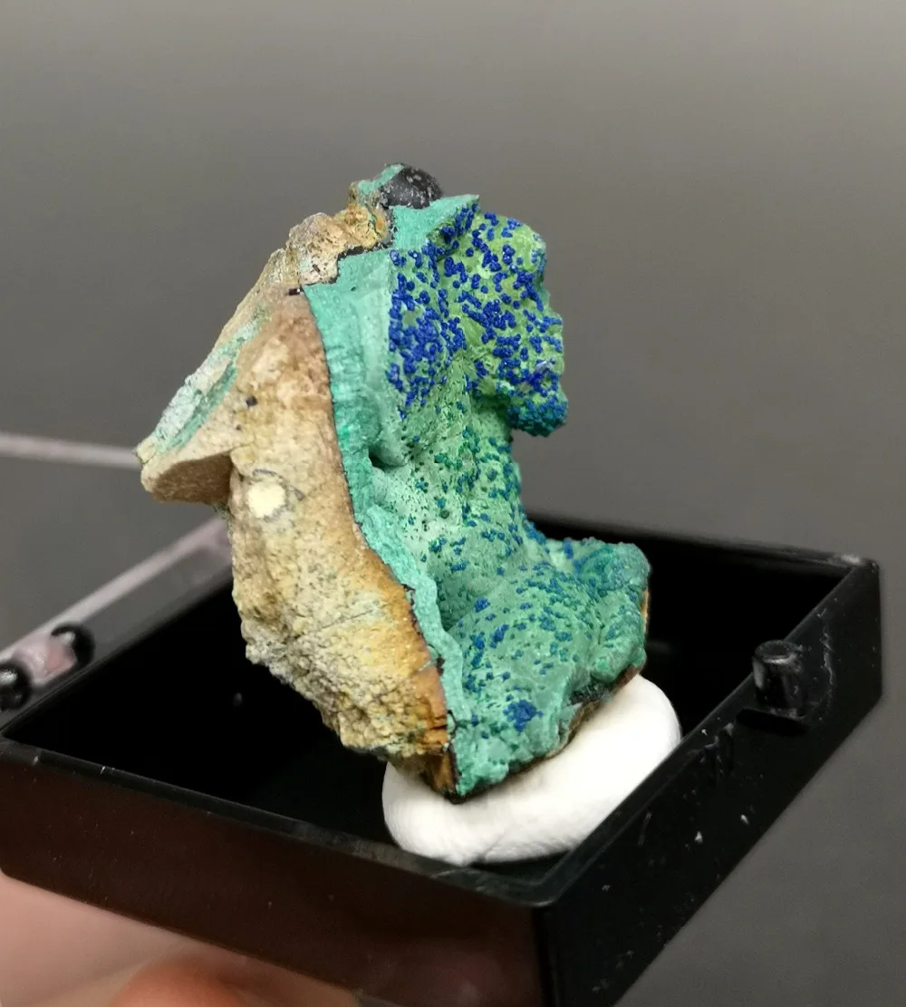 Натуральный Азурит и Малахитовый симбиотический минеральный кристалл образец камня и кристалла отправить коробку