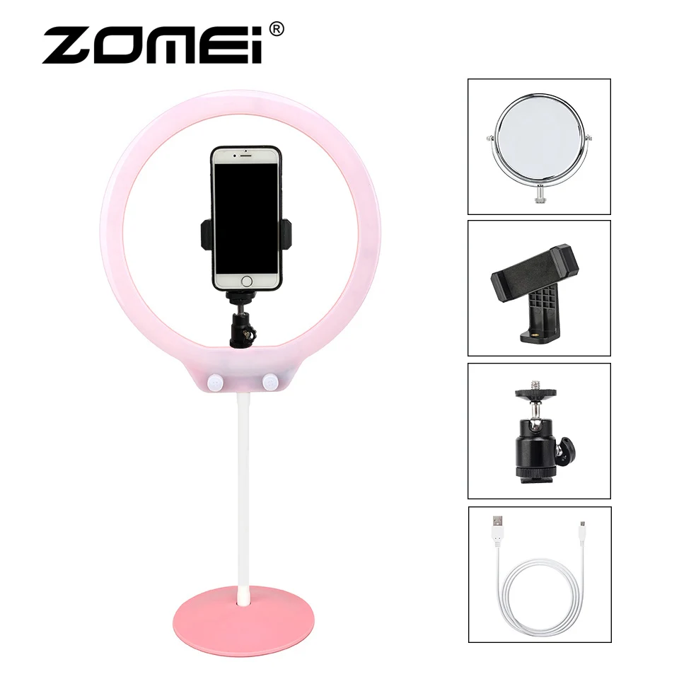  ZOMEI 26cm 10inch Selfie LED Ring Light Photographic Lighting Camera Video Flexible For Smartphone  - 32896983911