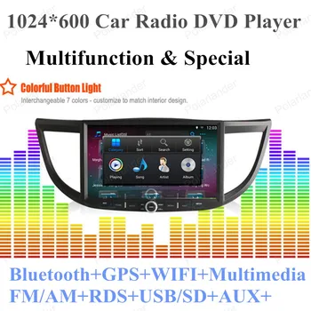 

Built-in Wifi GPS multimedia For Android Support Glonass OBD DVR 1024*600 Quad Core Car Radio DVD Player For Honda Crv