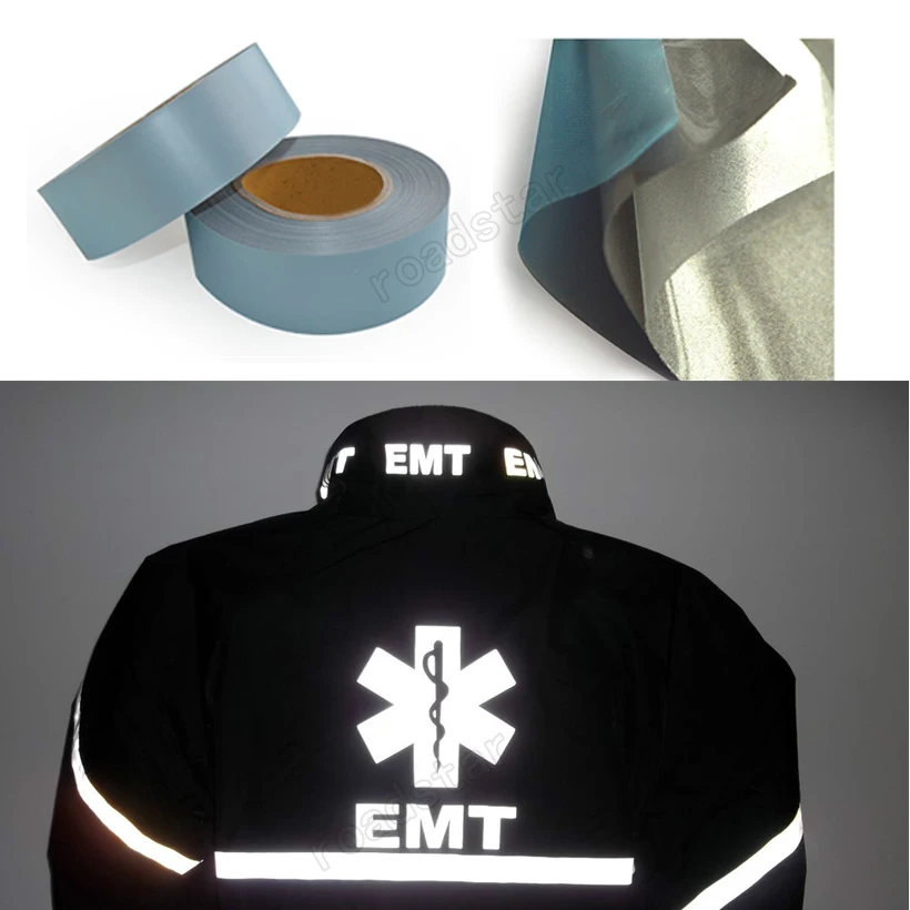 High Visibility Safety Heat-transfer Vinyl Film DIY Silver Reflective Iron on Fabric Clothing Tape