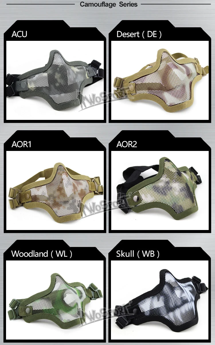 military airsoft AR 15 tactical paintball accessories protective V1 half face dual-band scouts mask for hunting HT16-001A (11)