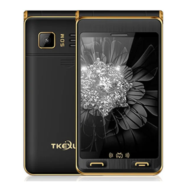

TKEXUN G10 Plus G10+ Dual Screen Flip Phone Luxury Analog TV 3.5" SOS Loud Speaker Flashlight Dual SIM Card Mobile Phone