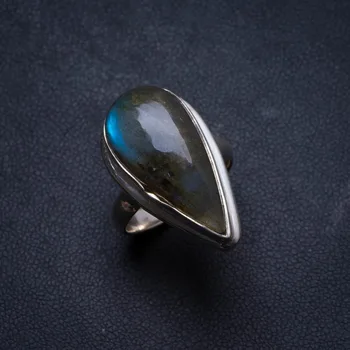 

Natural Labradorite Handmade Unique 925 Sterling Silver Ring, US size 6.5 X2062