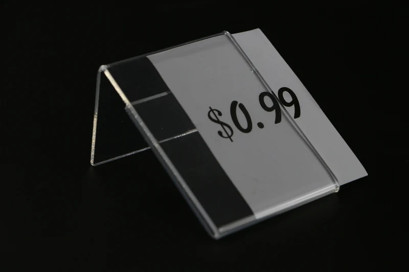 

20pcs 5x7cm Clear Picture Frame Name Card Price Tag Display Stand Label Holder Showcase Jewelry Price Tag Clip Paper Sign Rack