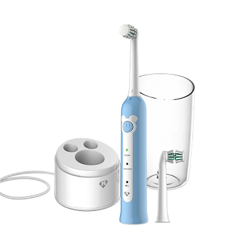 Дети Электрический Зубная щётка Детская домашняя путешествия индуктивной зарядки электрической зубной щетки 2 шт. Двусторонняя чистке