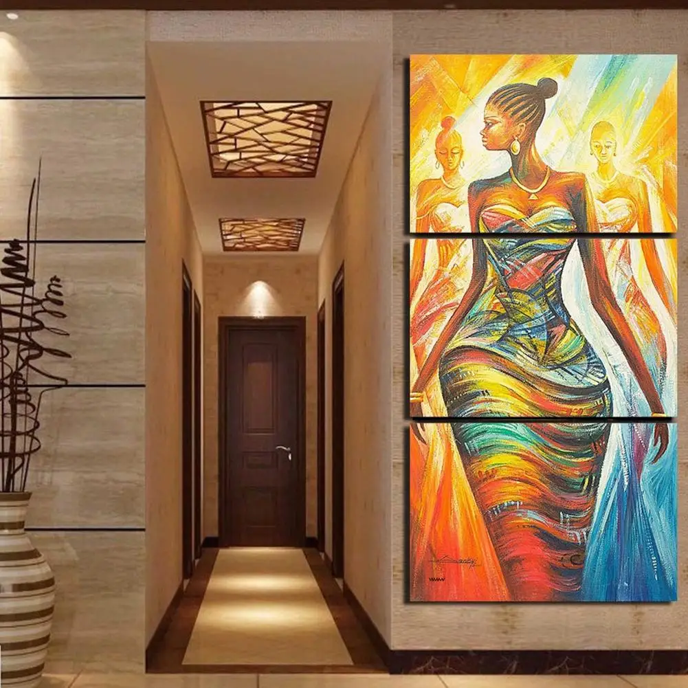 

3Pcs Abstract African Women Wall Art Canvas Painting Poster No Frame Room Decor