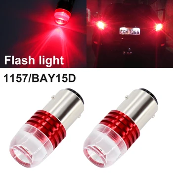 

BOODLIED 1157 LED 1157 BAY15D Strobe Led Bulb High Lumen Chips For Cars 1157 Red LED Cob Led Flashing Brake Lights DC 12V 2pcs