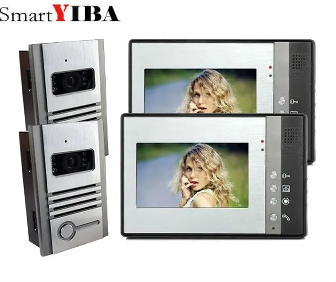 

SmartYIBA 7" Video Door Intercom Doorbell Phone Wired Visual Video Intercom Speakerphone System Home Audio intercom