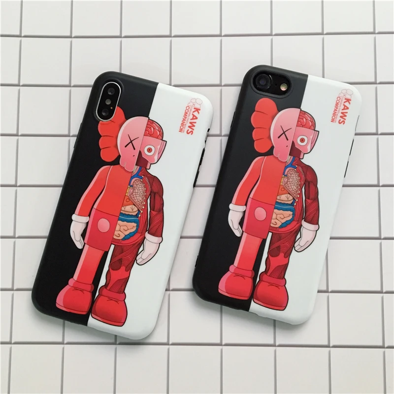 

KAWS Dissected Companion action figures toys Case for iPhone 8 7 6 6S Plus Xs Max Xr X fake toys soft Matte silicon cover funda