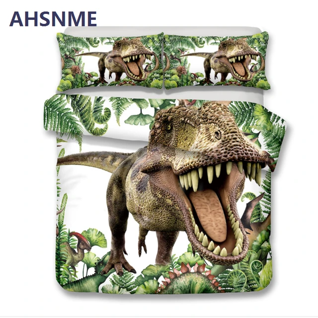 Ahsnme dinossauro dos desenhos animados jogo de cama t-rex padrão colcha  capa favorito do menino têxteis para casa multi-país tamanho para  au/eua/ue/ru - AliExpress