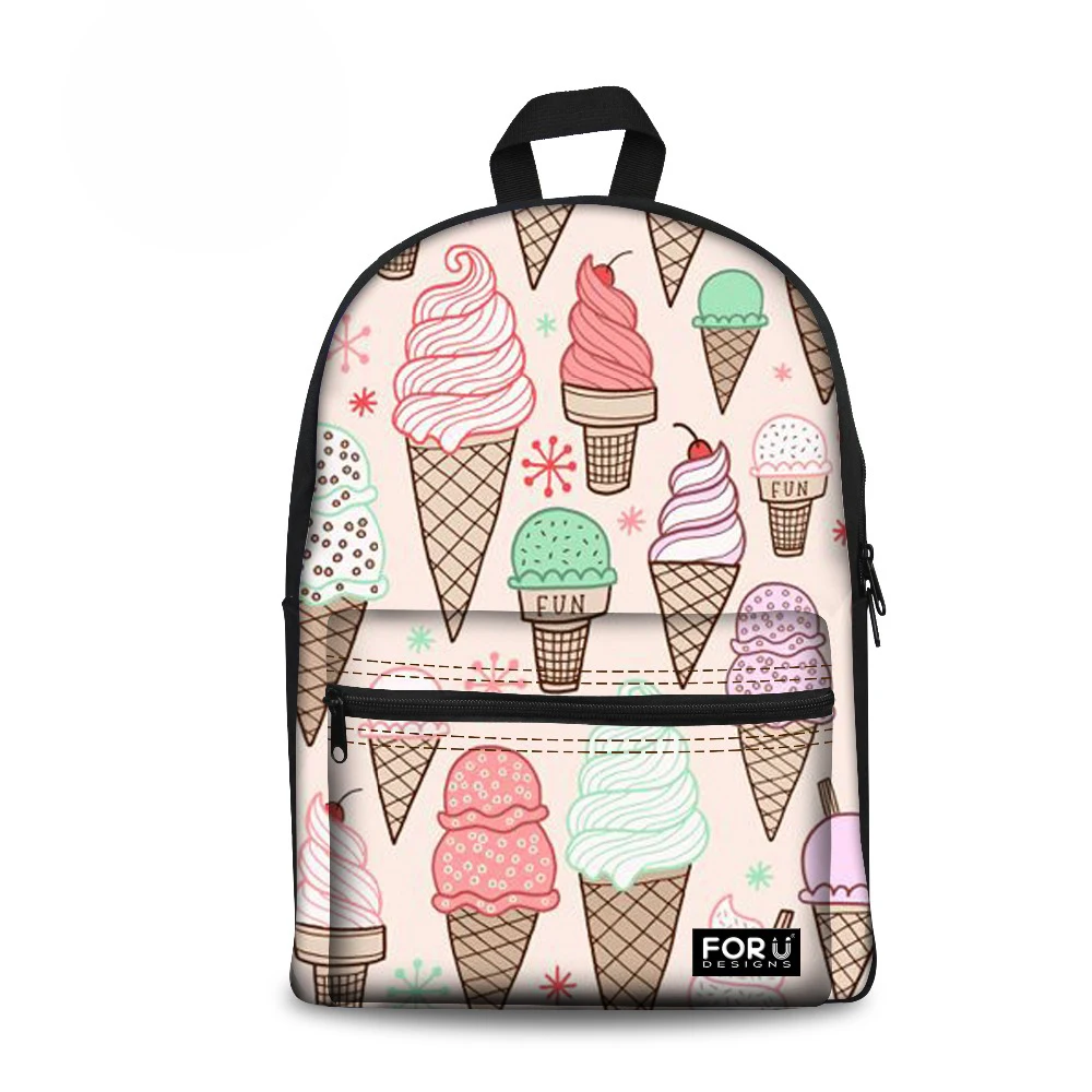 

Customized Tumblr Ice Cream Printed Girls School Backpack Casual Women Canvas Backpack for Teenager Rucksack Mochila Escolar