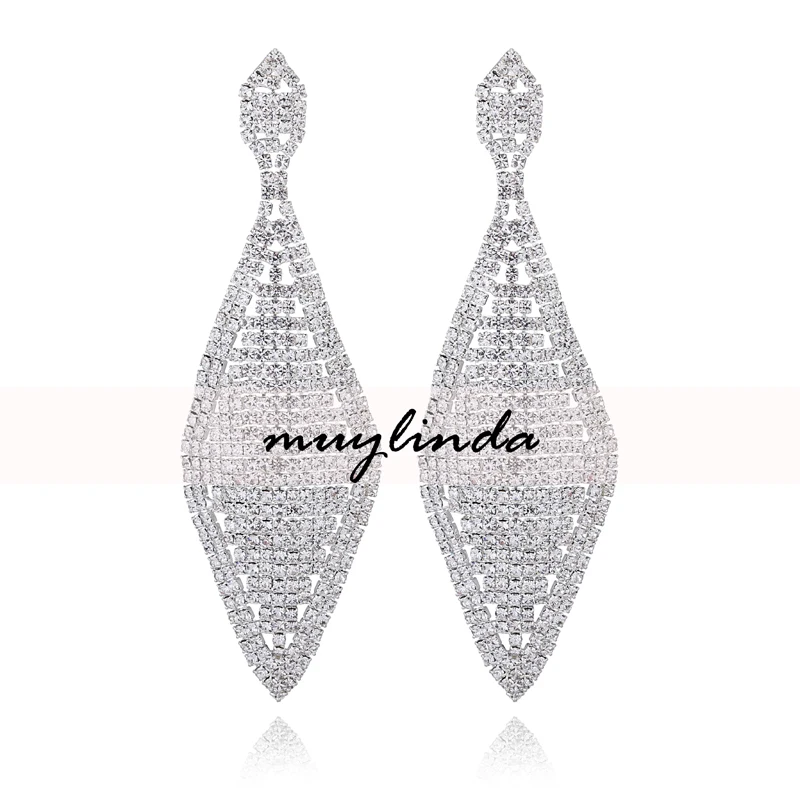 Muylinda Rhinestone кисточкой серьги Свадебные падение хрустальные серьги Свадебные украшения себе аксессуары для серег для Для женщин