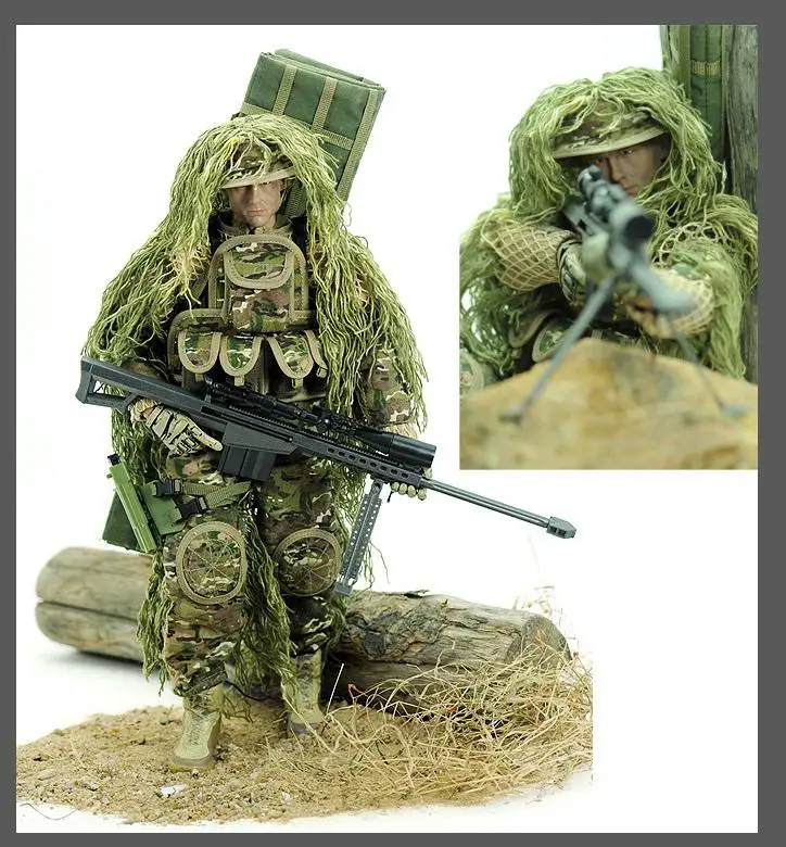  1/6 12-inch Plastic Simulation Doll Plastic collection level multi-accessory sniper with Barrett mi