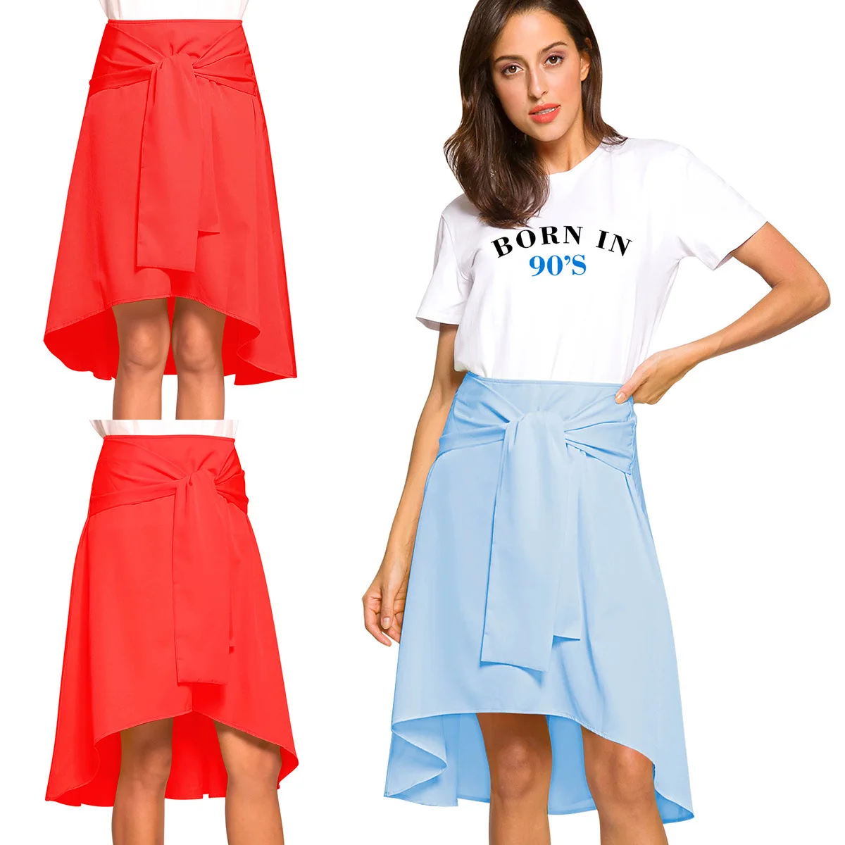 2018 Woman Clothing Summer Casual Long Loose Half Parachute Skirt A03G