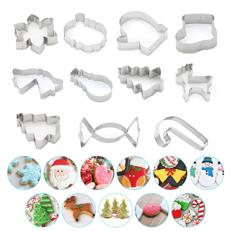

Stainless Steel Christmas Cake Cookie Fondant Cutter Mold Baking Cupcake Pastry DIY Tools Store