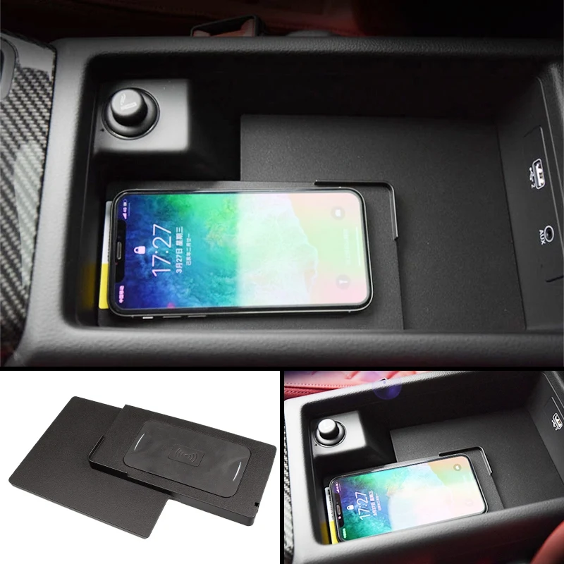 Car Qi Wireless Phone Charging Pad Module for A4L B9 A5 A6 C7 A7- Fast Charging Case Plate Central Console Storage Bo