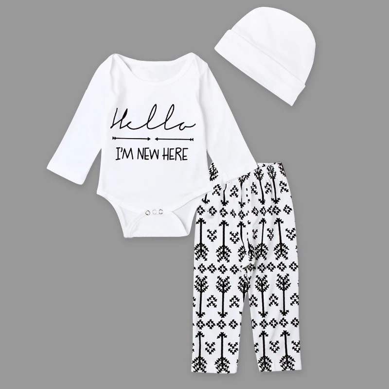 2017 Autumn style infant clothes baby clothing sets boy Cotton Long sleeve 3pcs suit baby boy