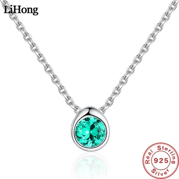 

100% S925 Sterling Silver Necklace Round Pendant Necklace For Women Simple Zircon Pendant Necklace Mother's Day Jewelry Gifts