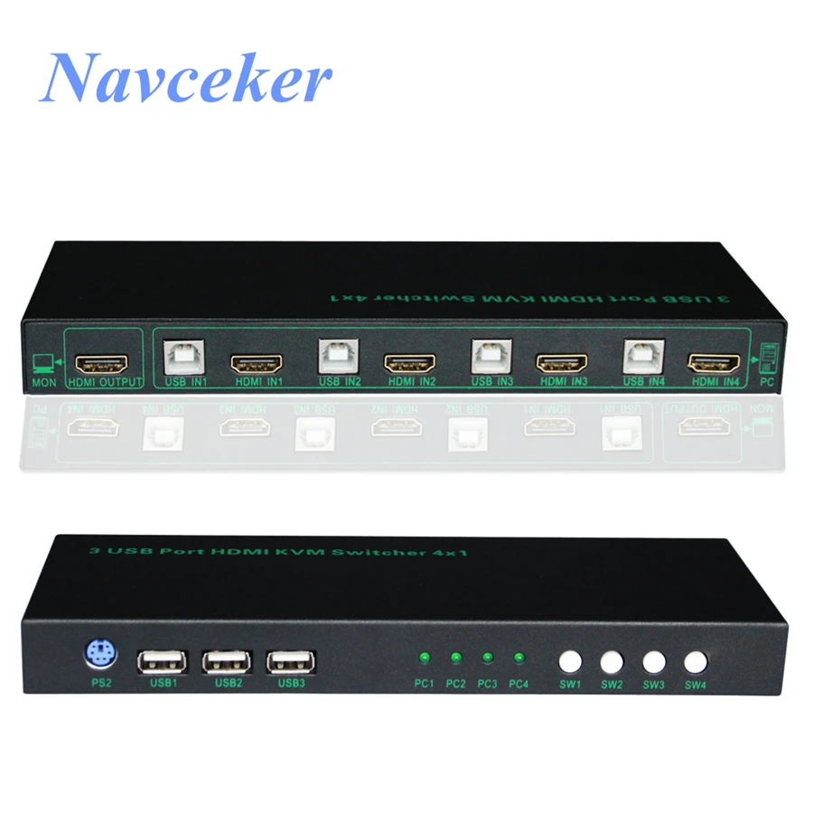 2018 New 2 Port KVM Switch HDMI 4 Port HDMI KVM Switch USB 4K KVM Switch