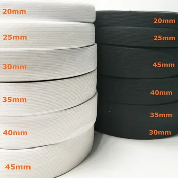 

HL 5 meters 3/6/10/12/15/25/30/35/40/45/50/60MM White/black Nylon Highest Elastic Bands Garment Trousers Sewing Accessories DIY