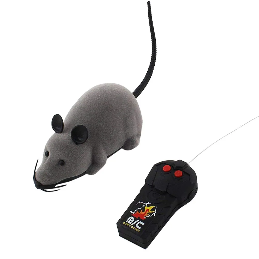 Remote Control Rat Mouse Wireless for Pet Cat Dog Toy Kids Funny Gift Black 