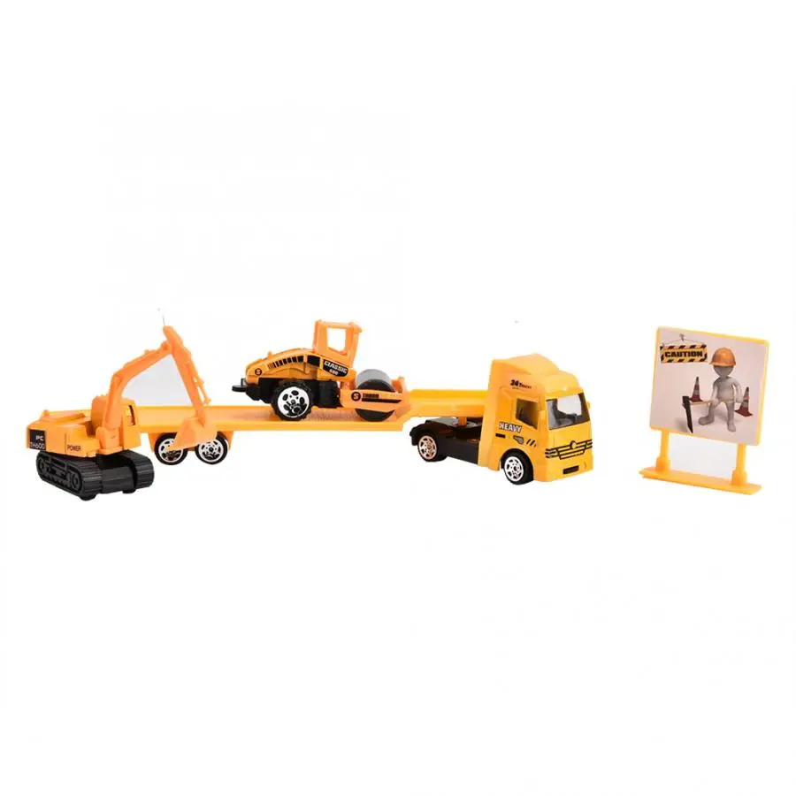 4 шт. 1: 64 детская модель автомобиля игрушка ABS прочный строительный автомобиль игрушка малыш маленькие игрушечные машинки Набор трейлер Игрушка Мальчики обучающая игрушка подарок
