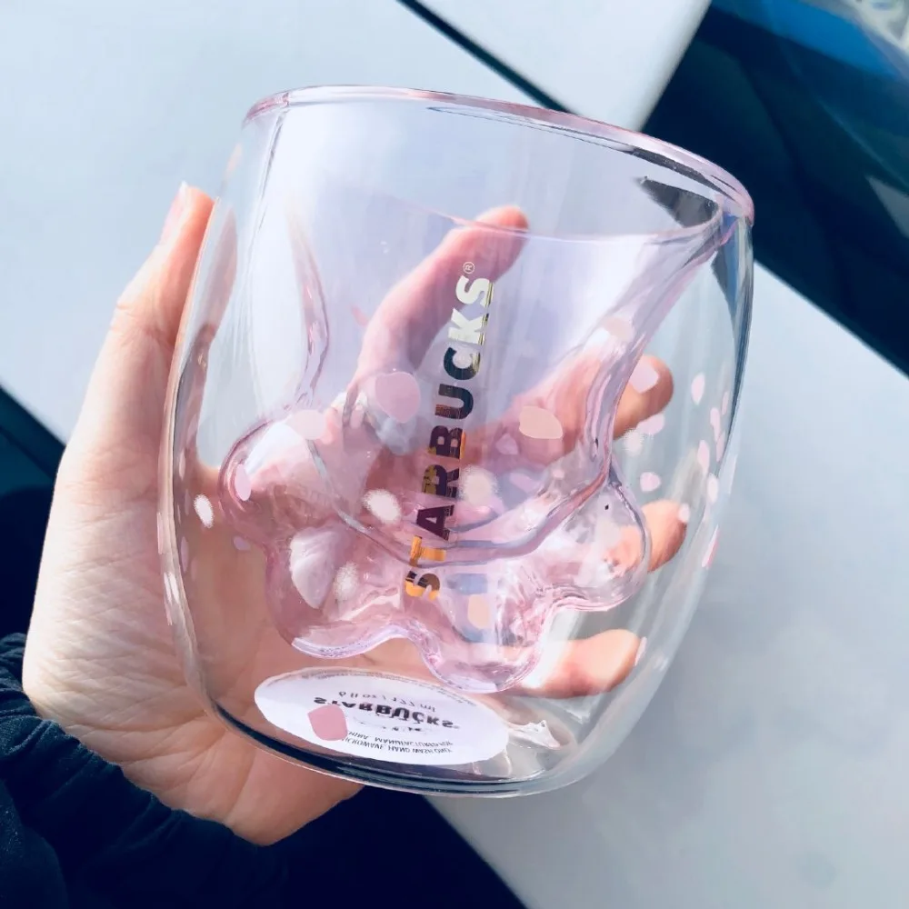 6 Oz Cat Mug Transparent Cat Paw Mug Double Wall Mugs Cups ...