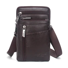 Высококачественный чехол из натуральной кожи для мобильного телефона, маленькая сумка-мессенджер, наплечный пояс, сумка для мужчин, поясной крюковый набор