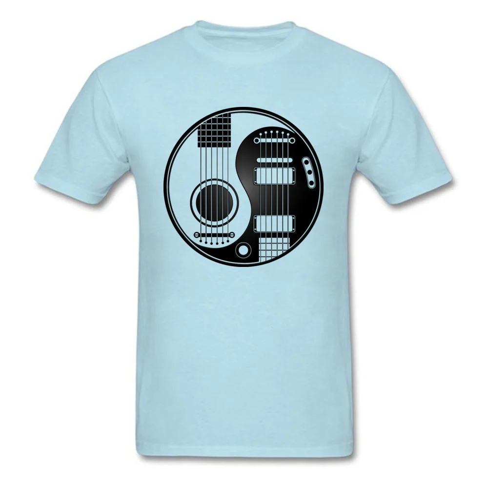 Acoustic Electric Guitars Yin Yang Tops Shirt Brand Round Neck T-Shirt Family Short Sleeve Cotton Fabric Mens T Shirt Acoustic Electric Guitars Yin Yang light
