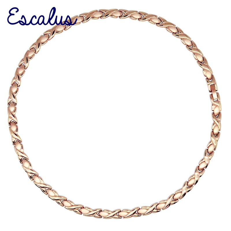 Ожерелье Escalus из нержавеющей стали 316L для женщин магнитное розовое золото