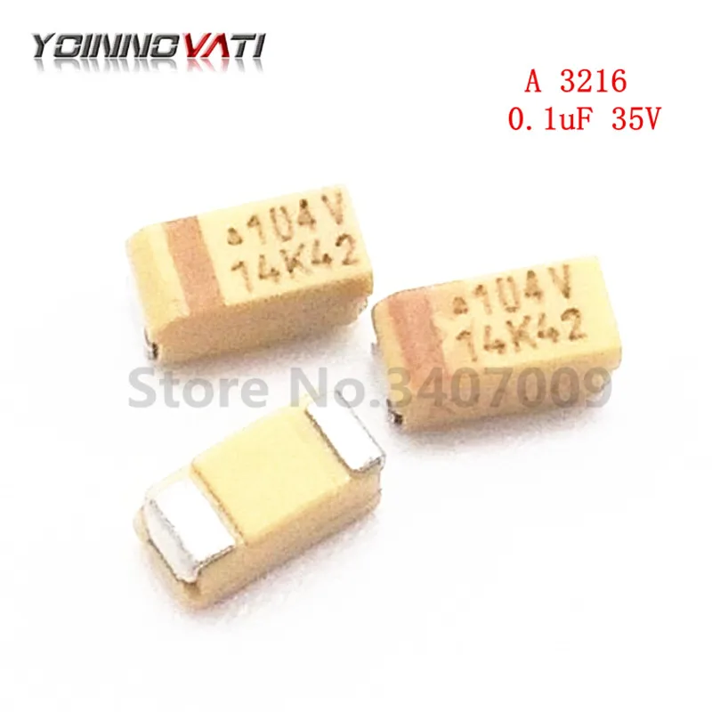 R173 11 20 штук в 3216 0 1 мкФ 100nF 35V SMD Танталовый конденсатор с алюминиевой