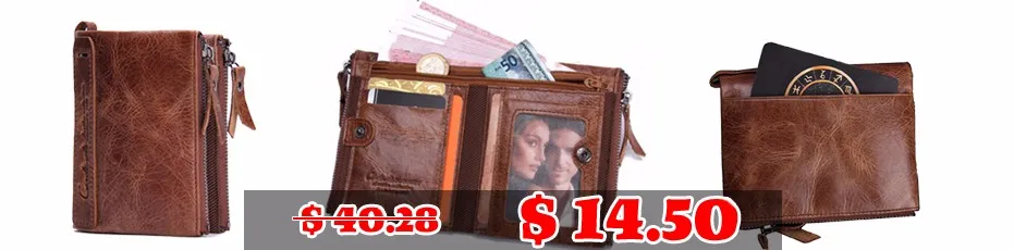 genuine leather wallet purse waiwentuhui