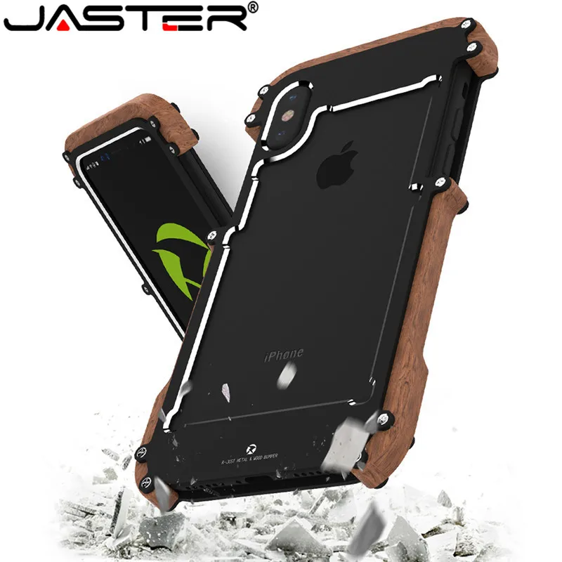 

JASTER For Apple iPhone 7 Case Luxury Hard Metal Aluminum Wood Protective Bumper Phone Case for iPhone X 5 S 6 6S 7 8 Plus Cover