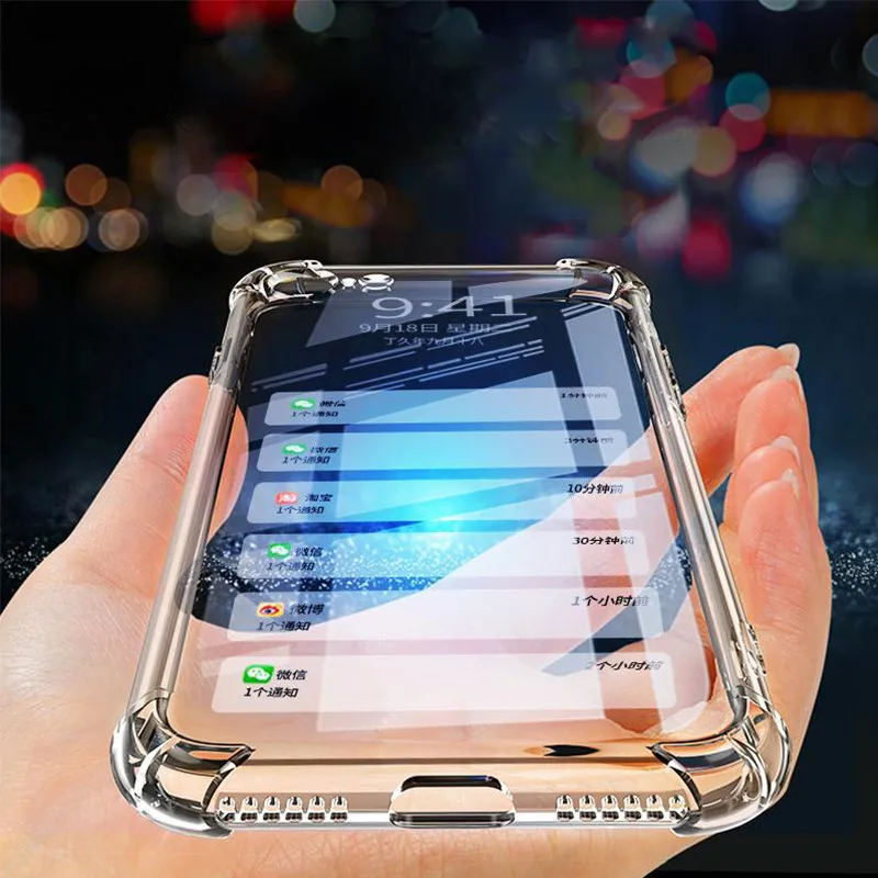 

Transparent Case For iPhone XS MAX 10 7 8 Plus 6 Corners Airbag Shock-Proof Case for iPhone Xs MAX XR High-End Crystal Soft TPU