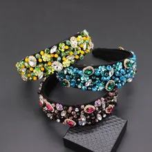 Свадебные аксессуары ручной работы для волос, роскошная Очаровательная Корона из бисера в стиле барокко с блестками, тиара, ободок для волос с кристаллами 202