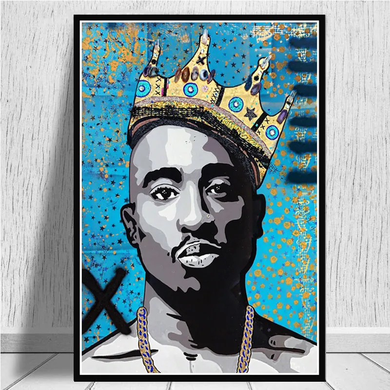 2pac Tupac известный Фредди Меркурий рэпер звезда картина маслом постер на холсте