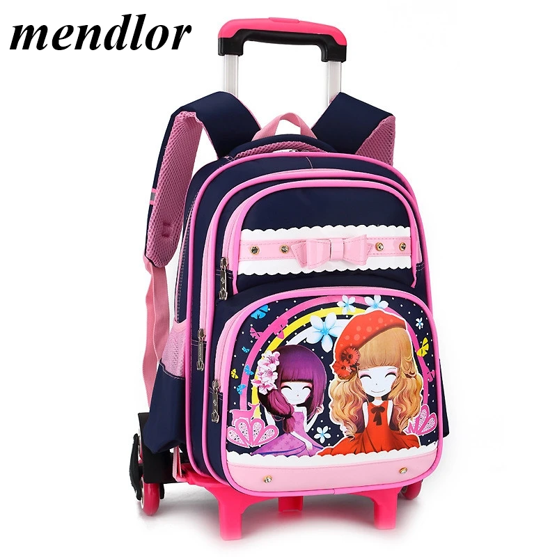 

Children School Bags Cute Backpacks 2/6 Wheels Removable Trolley Schoolbag Luggage bag For Girls Boys Backbag Schoolbag Mochila
