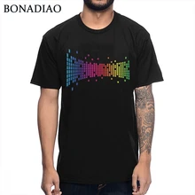 Hombres ecualizador música DJ Rock Hip Hop Milan Sound camiseta algodón Vintage ecualizador camiseta Geek manga corta 100% camiseta de algodón