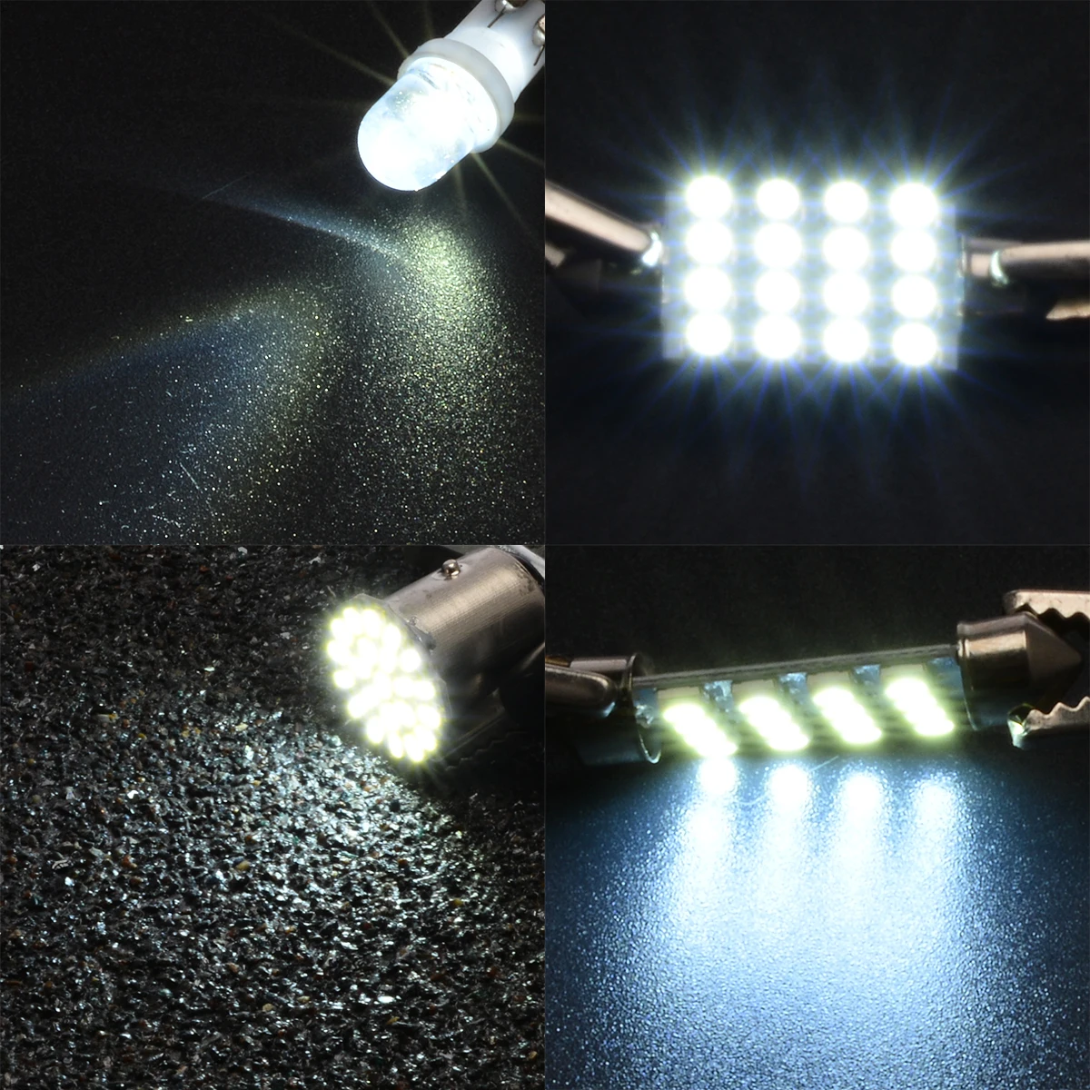 New Arrival 14pcs/set White LED 12V 1157 T10 31 36mm 12SMD Festoon Interior Map Dome License Plate Light Kit