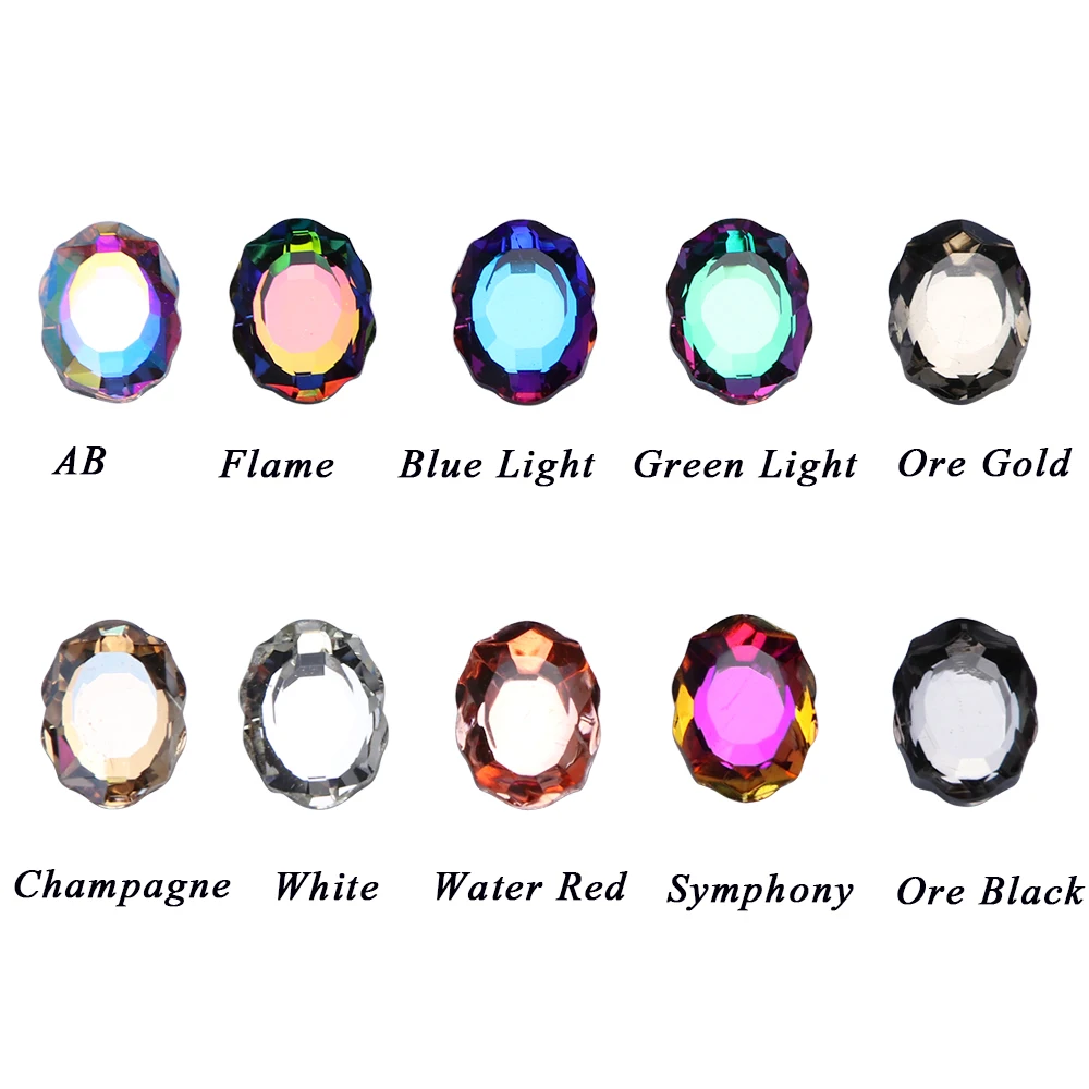 Full Beauty 10pcs Nail Art Crystal Rhinestones Strass Rugby Jewelry Mirror Stones For 3D Gems Manicure Decoration Access CHR10 1|Стразы и