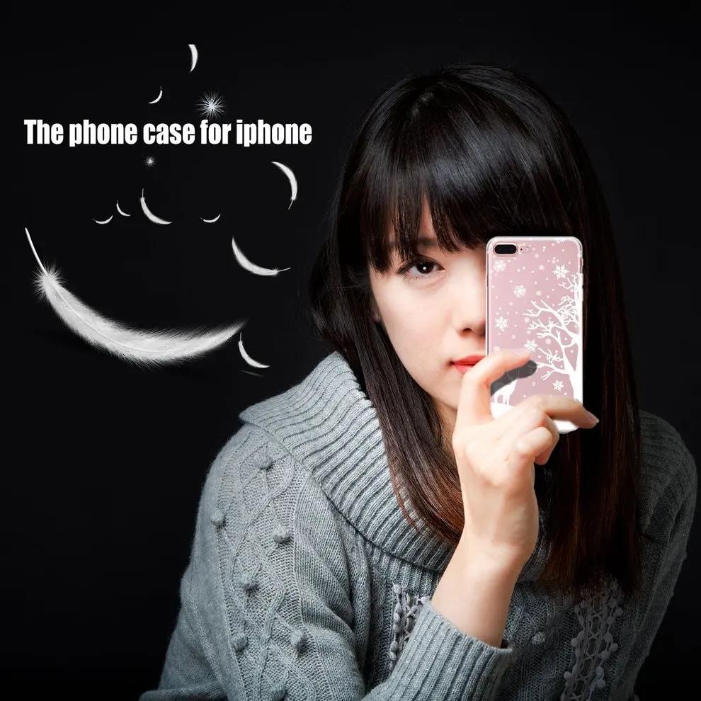

5 Pcs Mobile Phone Case Simple Pattern TPU Color Printing Cell Phone Cover Elegant Smart Phone Shell For iPhone 7/8 Plus
