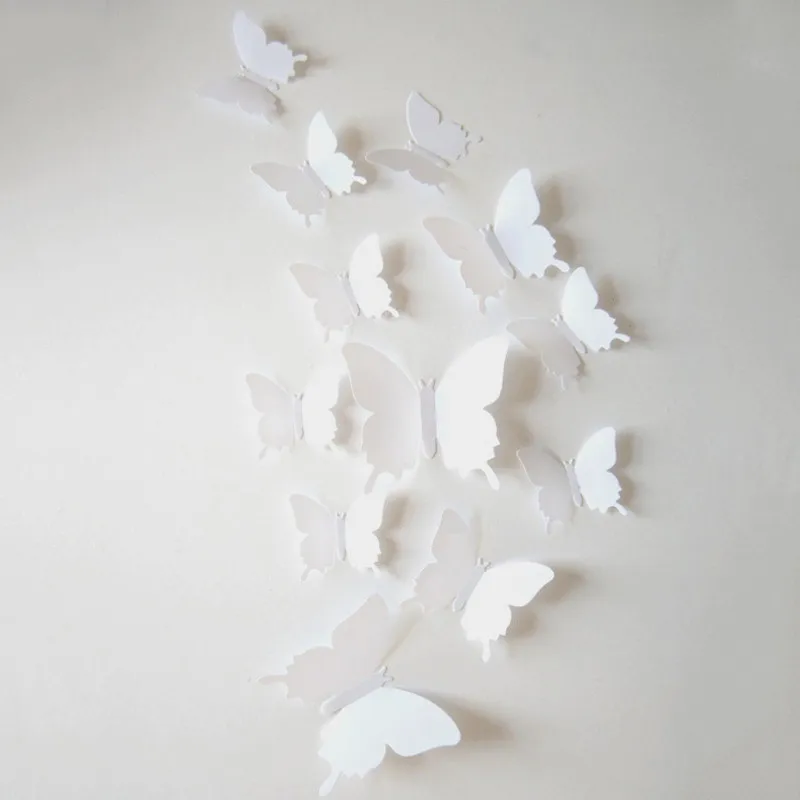 12Pcs PVC 3D Butterfly Wall Stickers Decals Home Decor Adhesive to Wall Decoration Adesivo De Parede for Kids Rooms (1)