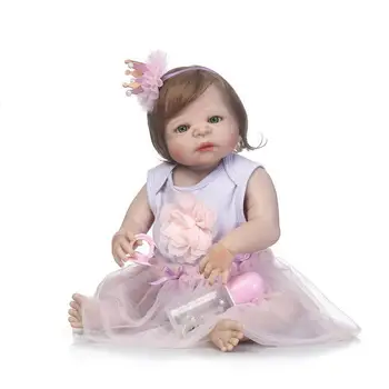 

Simulation Baby Be Reborn Girls Full Rubber Doll Wash Bath Girls Baby Clothing Model Special 0-3M House
