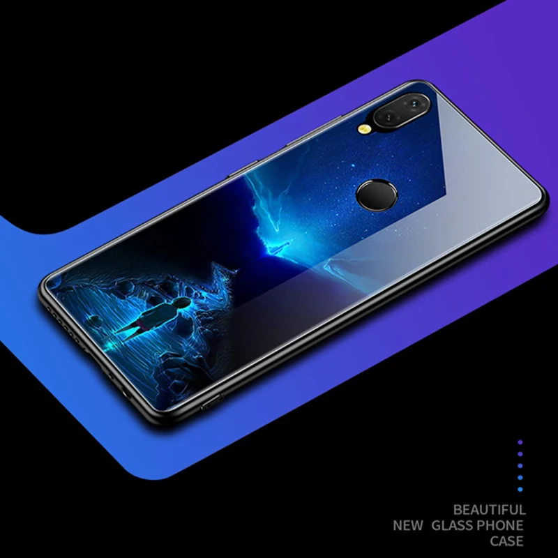 Жесткий чехол из закаленного стекла для Huawei Honor 8X модный зеркальный силиконовый с