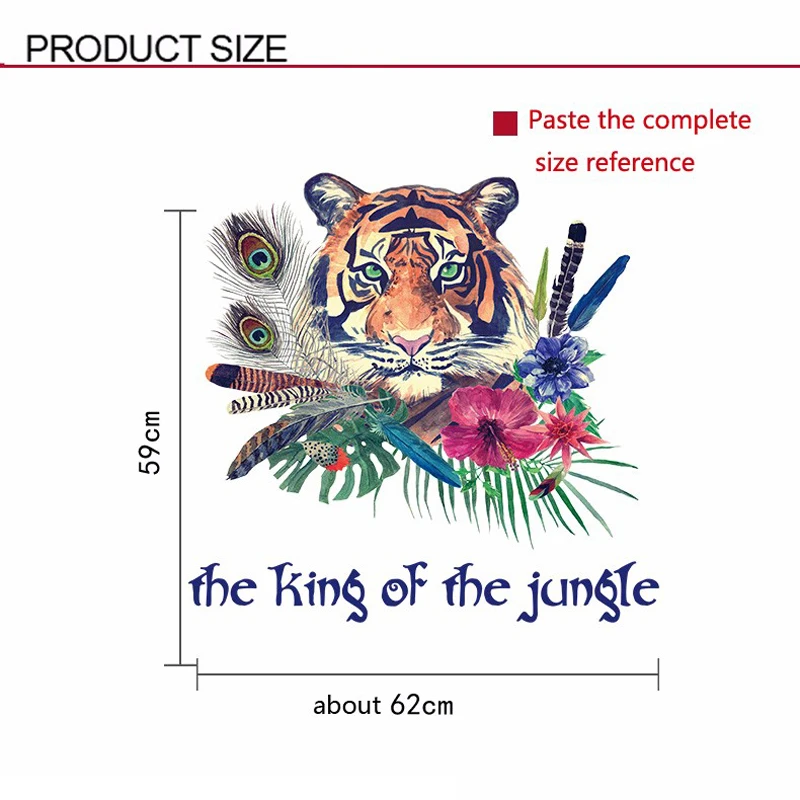 Персонализированные модные наклейки с тигром, перьями, на стену, для спальни, входа, Декорации для дома, художественные наклейки, 3D обои, декоративные наклейки s