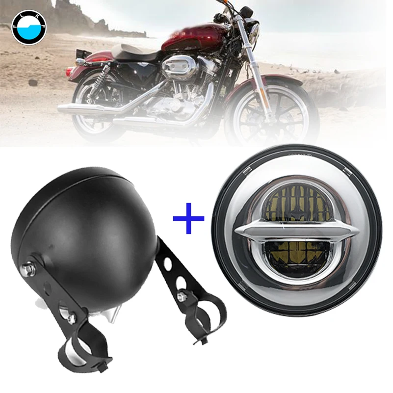 Newest 5.75" Led Motorcycle Headlight With 5.75inch Lamp Housing For